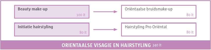 structuurschema oriëntaalse hairstyling en make-up